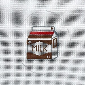 Hand Painted Chocolate Milk Carton Needlepoint Canvas by MyPinkSugarLife