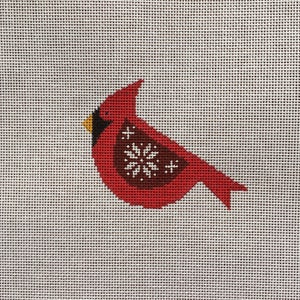 Hand Painted Scandinavian Winged Cardinal Canvas by MyPinkSugarLife
