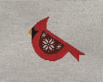 Hand Painted Scandinavian Winged Cardinal Canvas by MyPinkSugarLife
