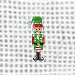 Hand Painted Santa Claus Mini Nutcracker Needlepoint Canvas by MyPinkSugarLife