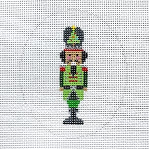 Hand Painted Green Mini Nutcracker Needlepoint Canvas by MyPinkSugarLife