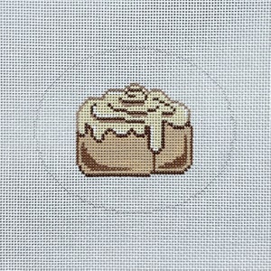 Hand Painted Cinnamon Roll Needlepoint Canvas by MyPinkSugarLife