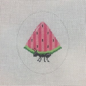 Hand Painted Ant and Watermelon Needlepoint Canvas by MyPinkSugarLife