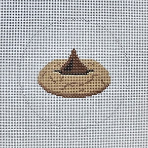 Hand Painted Peanut Butter Blossom Cookie Needlepoint Canvas by MyPinkSugarLife