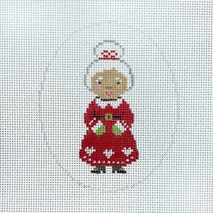 Hand Painted Christmas Mrs. Claus Needlepoint Canvas by MyPinkSugarLife