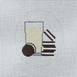 Hand Painted Milk and Cookies Needlepoint Canvas by MyPinkSugarLife