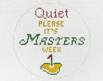 Hand Painted Quiet Please Masters Week Canvas by MyPinkSugarLife