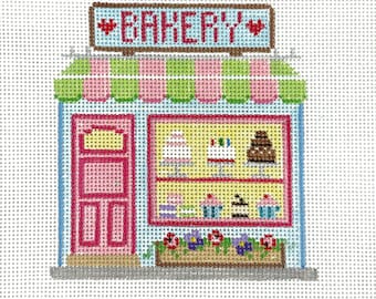 Hand Painted Bakery Needlepoint Canvas by MyPinkSugarLife