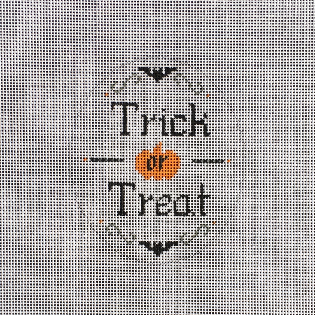 Hand Painted Trick or Treat Needlepoint Canvas by Etsy