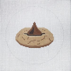 Hand Painted Peanut Butter Blossom Cookie Needlepoint Canvas by MyPinkSugarLife