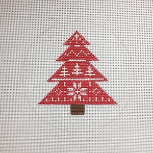 Hand Painted Red Christmas Tree Canvas by MyPinkSugarLife