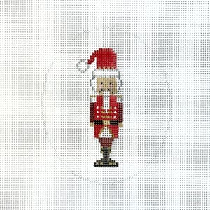 Hand Painted Santa Claus Mini Nutcracker Needlepoint Canvas by MyPinkSugarLife