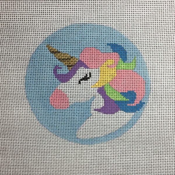 Hand Painted Unicorn Needlepoint Canvas by MyPinkSugarLife