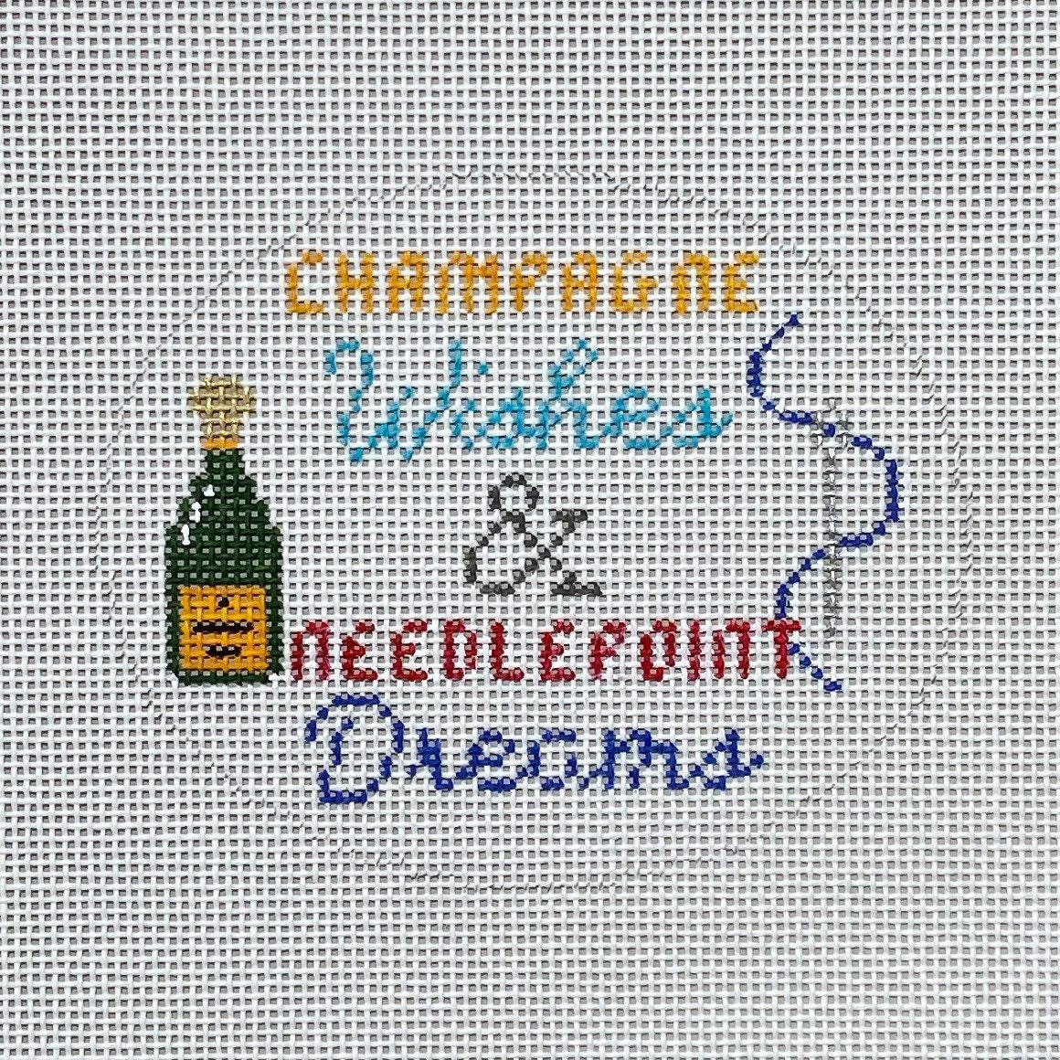Veuve Champagne Bottle in Louis Vuitton Check Design handpainted Nee –  Needlepoint by Wildflowers