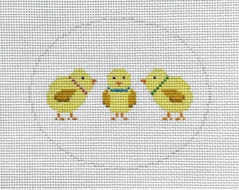 Hand Painted Easter Chicks Needlepoint Canvas by MyPinkSugarLife