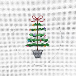 Hand Painted Christmas Tree Needlepoint Canvas by MyPinkSugarLife