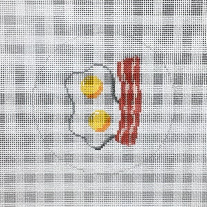 Hand Painted Bacon and Eggs Canvas by MyPinkSugarLife