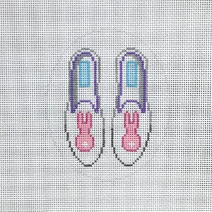 Hand Painted Bunny Needlepoint Shoes Needlepoint Canvas by MyPinkSugarLife