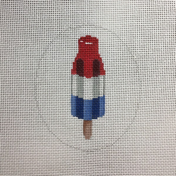 Hand Painted Red, White & Blue Popsicle Treat Needlepoint Canvas by MyPinkSugarLife