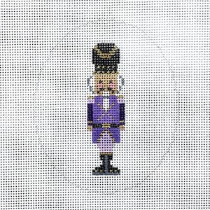 Hand Painted Purple Mini Nutcracker Needlepoint Canvas by MyPinkSugarLife