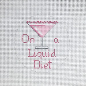 Hand Painted Liquid Diet Needlepoint Canvas by MyPinkSugarLife
