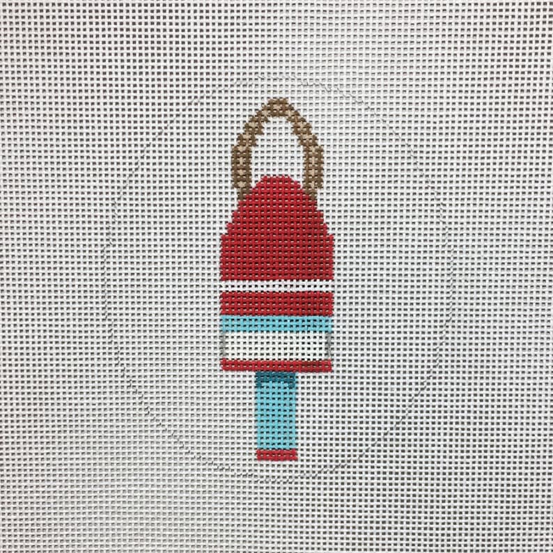 Hand Painted Lobster Buoy Needlepoint Canvas by Etsy