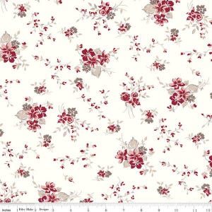 Riley Blake Heartfelt Trellis Cream Quilting Cotton Fabric- Cream