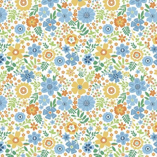 Benartex Color It Sunshine Sunshine Blooms Quilting Cotton Fabric- Yellow/multi