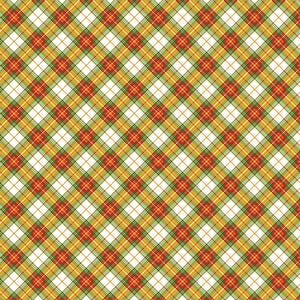 Benartex Cider House Autumnal Plaid Quilting Cotton Fabric- Ivory/Russet