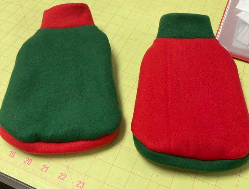 Dark Green Mini Dachshund Fleece Sweater measurements in item description image 4