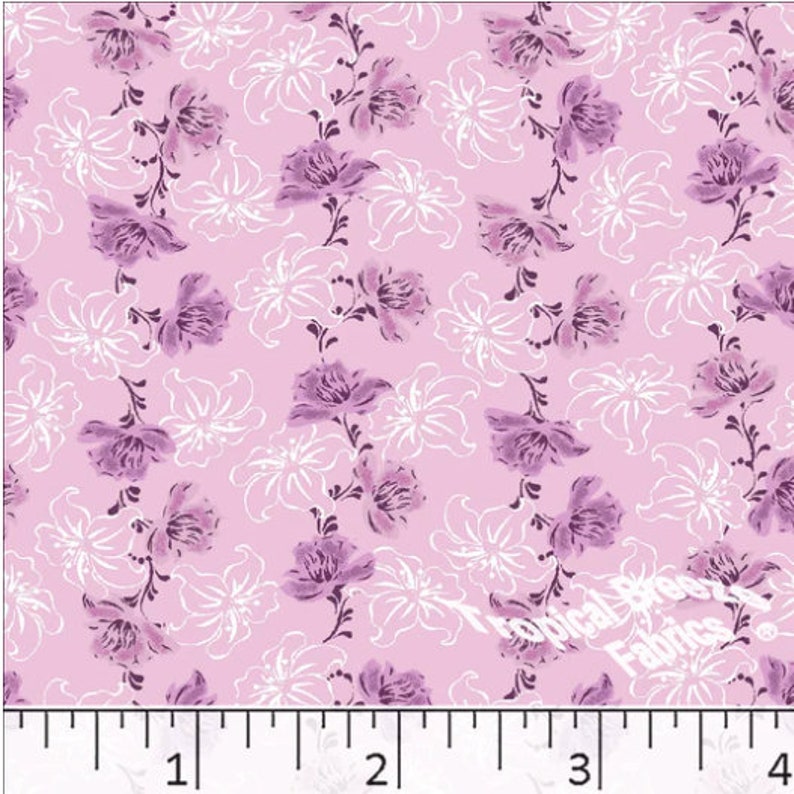 Poly Cotton Fabric by the Yard Dress Fabric Pink Blossom Etsy