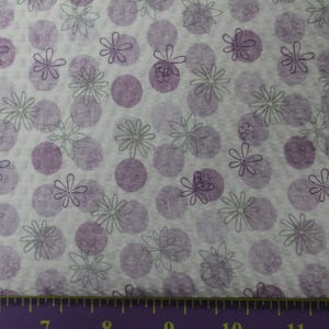 Tanya Lilac Floral Seersucker Fabric