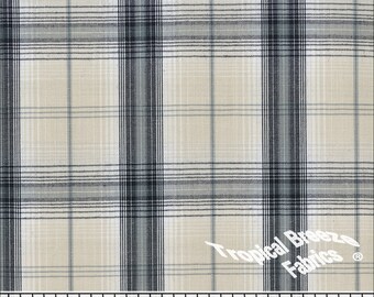 Tan Camel Plaid Yarn Dyed Poly Cotton Fabric