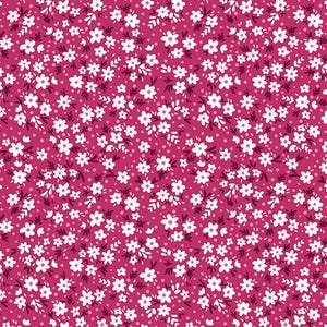 Benartex Among The Wildflowers Paperwhites Quilting Cotton Fabric- Berry