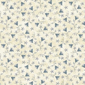 Henry Glass Butterflies And Bloom Tulip Toss Quilting Cotton Fabric- Cream