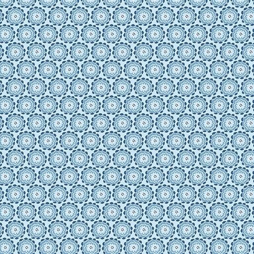 16353-55 Benartex Color It Sunshine Dahlia Geo Quilting Cotton Fabric- Blue