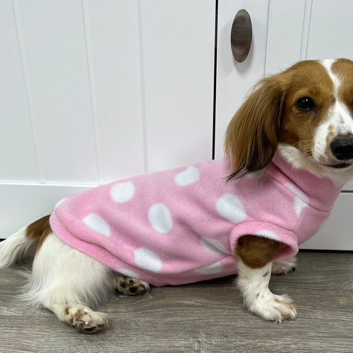 Brown Mini Dachshund Fleece Sweater measurements in Item Etsy