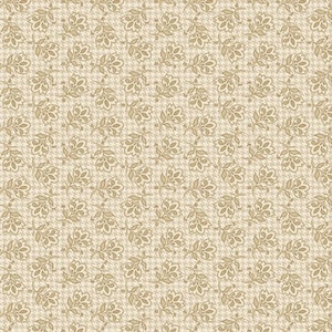 Benartex Heartland Flowers Quilting Cotton Fabric- Tan