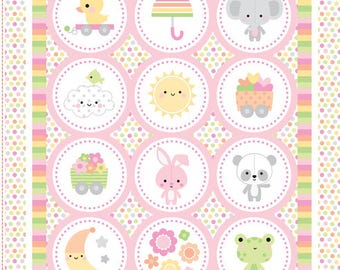 Tessuto di cotone per quilting Riley Blake Bundle Of Joy Panel - 36&quot;x43&quot; - Venduto tagliato su misura!