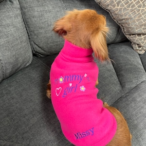 Personalized Mini Dachshund Fleece Sweater (measurements in item description) Mommy’s Girl