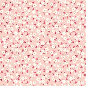Benartex Among The Wildflowers Paperwhites Quilting Cotton Fabric- Coral