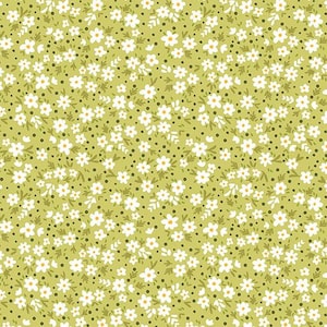 Benartex Among The Wildflowers Paperwhites Quilting Cotton Fabric- Green