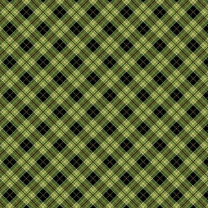 Benartex Cider House Autumnal Plaid Quilting Cotton Fabric- Black/Olive