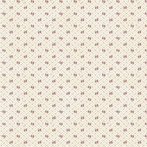 Henry Glass Memories In Redwork Pale Cream Twist Tie Quilting Cotton Fabric