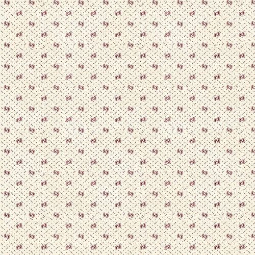 Tessuto di cotone per trapuntatura Henry Glass Memories in Redwork Pale Cream Twist Tie - Venduto tagliato su misura!