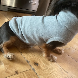 Gray Mini Dachshund Fleece Sweater (measurements in item description)