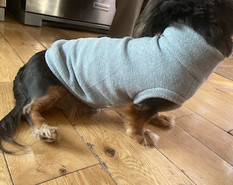 Gray Mini Dachshund Fleece Sweater (measurements in item description)