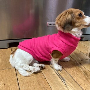 Purple Mini Dachshund Fleece Sweater afmetingen in de artikelbeschrijving afbeelding 2