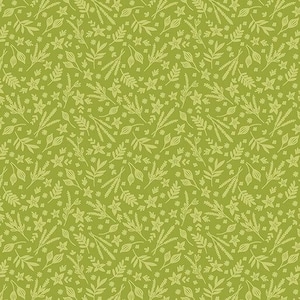 Benartex Among The Wildflowers Sketch Book Quilting Cotton Fabric- Green