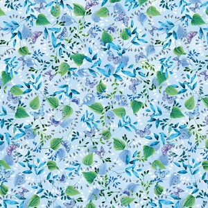 Benartex Butterfly Bliss Butterfly Meadow Quilting Cotton Fabric- Light Blue